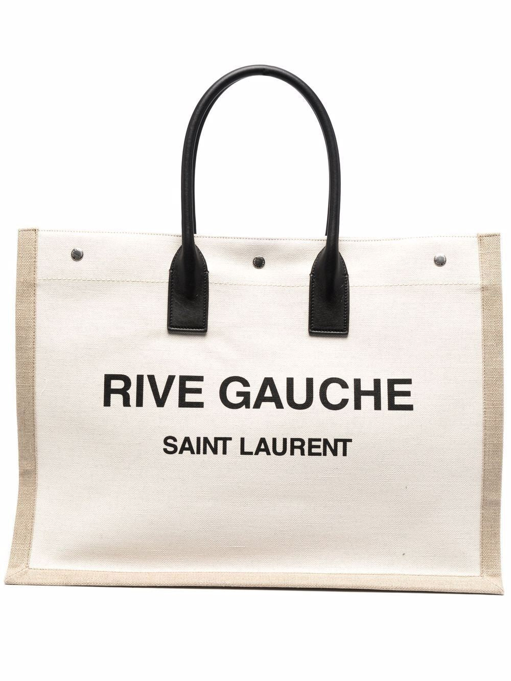Luxury Saint Laurent Trending 2025 Men's Rive Gauche Tote Bag in Grgblknatr |