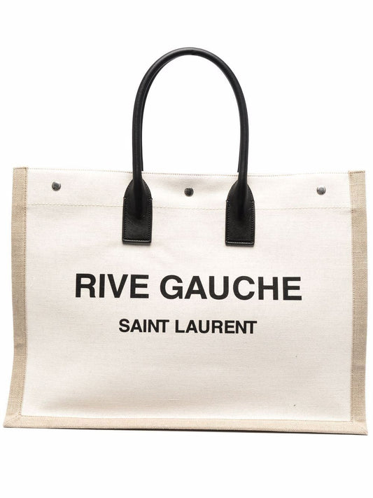 Luxury Saint Laurent Trending 2025 Men's Rive Gauche Tote Bag in Grgblknatr |