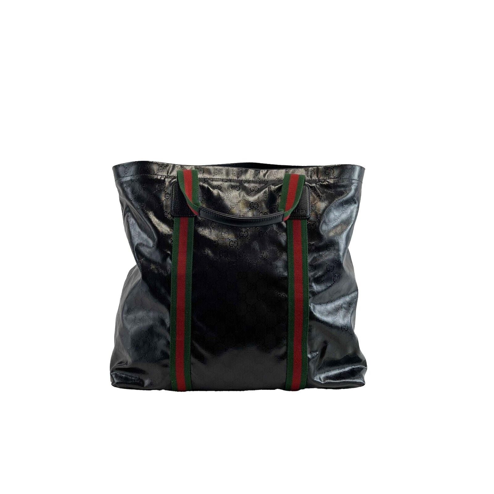 Gucci Nylon Leather Canvas Tote