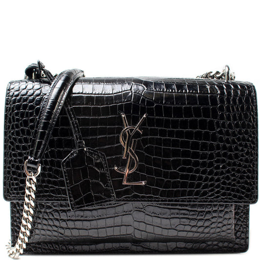 Saint Laurent Sunset Medium Croc 442906 Bag