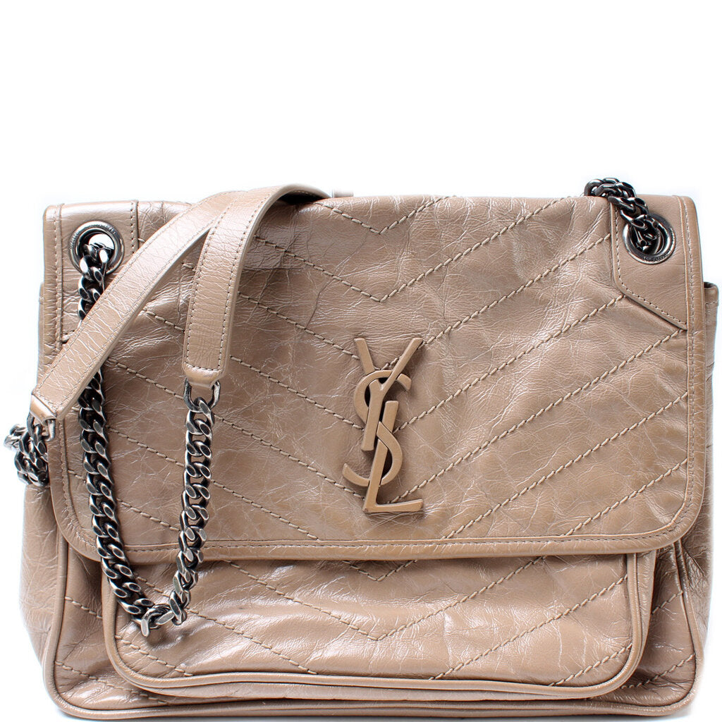 Saint Laurent Niki Medium Crinkle Leather Bag