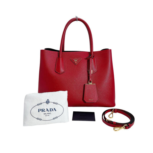 PRADA Handbag Cowhide Red Safiano 2 way bag