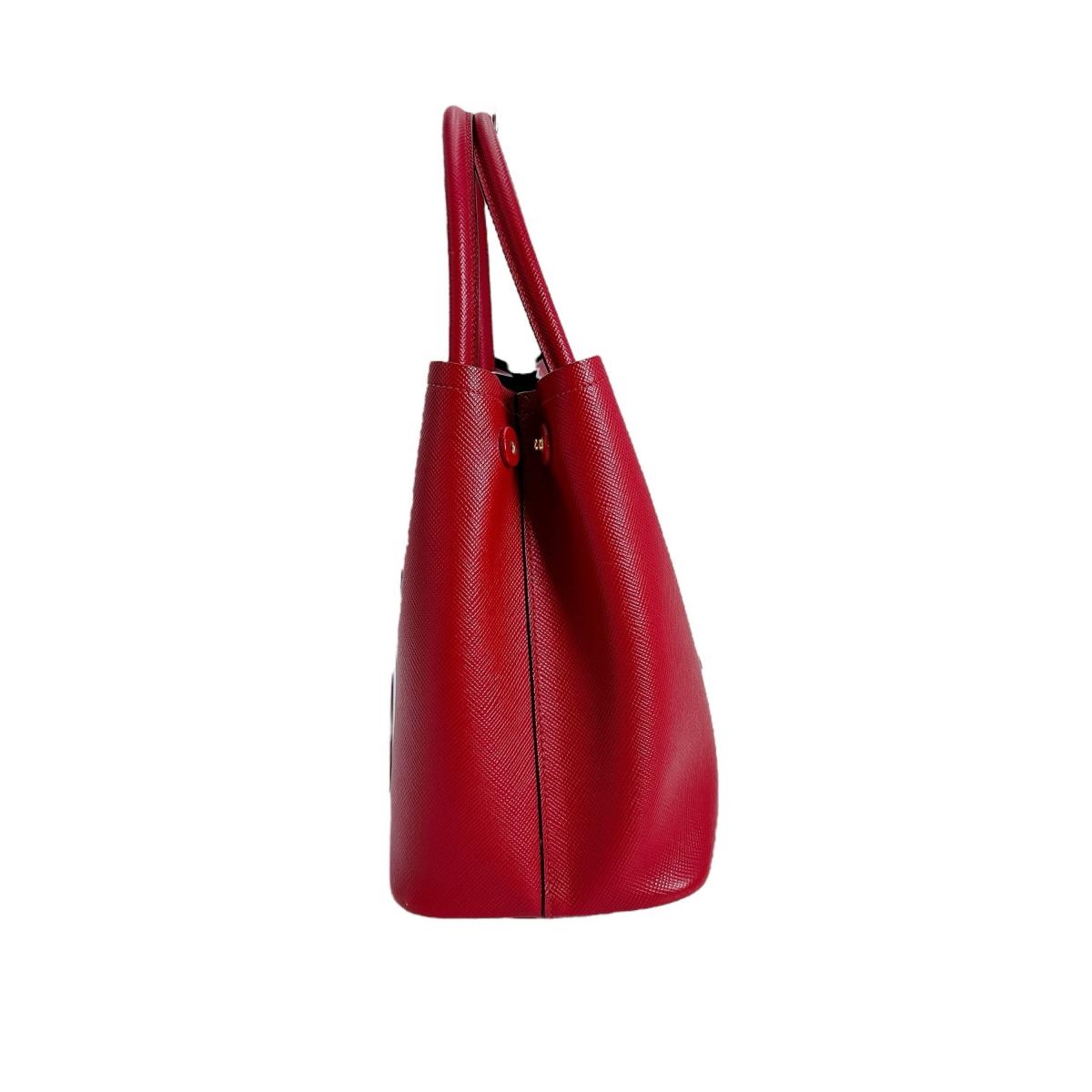 PRADA Handbag Cowhide Red Safiano 2 way bag