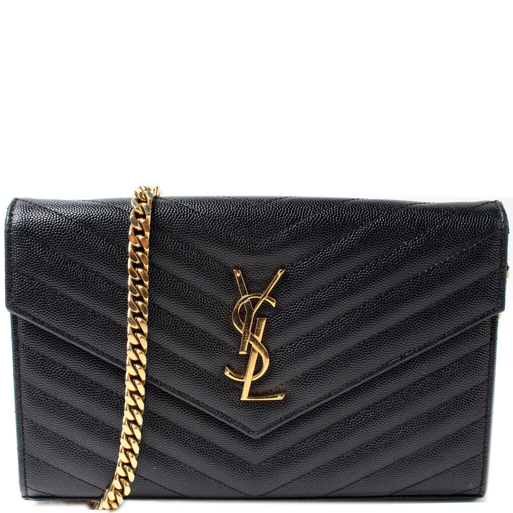 Saint Laurent Grain De Chain Wallet Black 377828 Bag