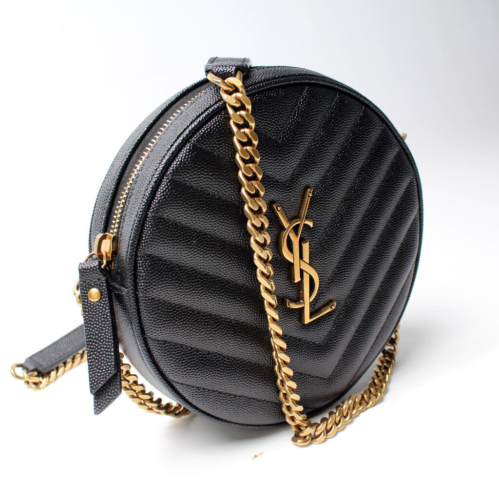 Saint Laurent Vinyle Round Camera Grain Bag