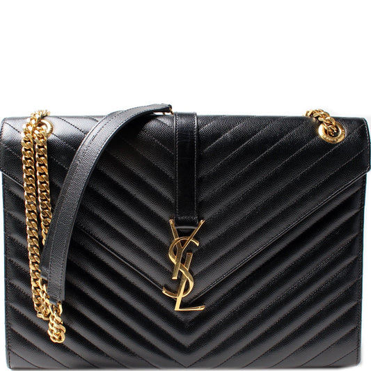 Saint Laurent 354118 Monogramme Chevron Satchel Bag