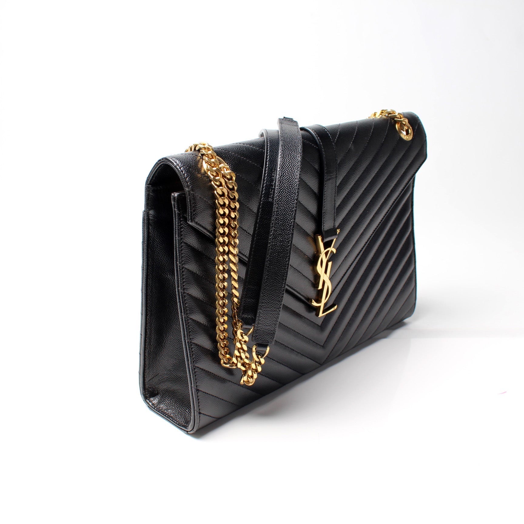 Saint Laurent 354118 Monogramme Chevron Satchel Bag