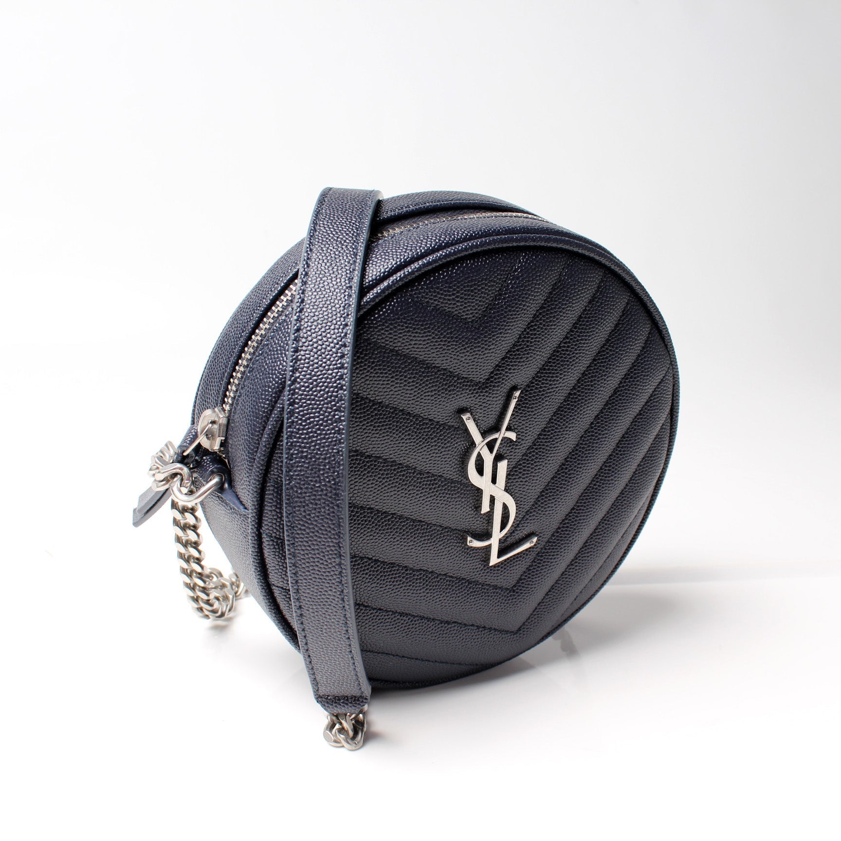 Saint Laurent Vinyle Round Camera Grain Bag