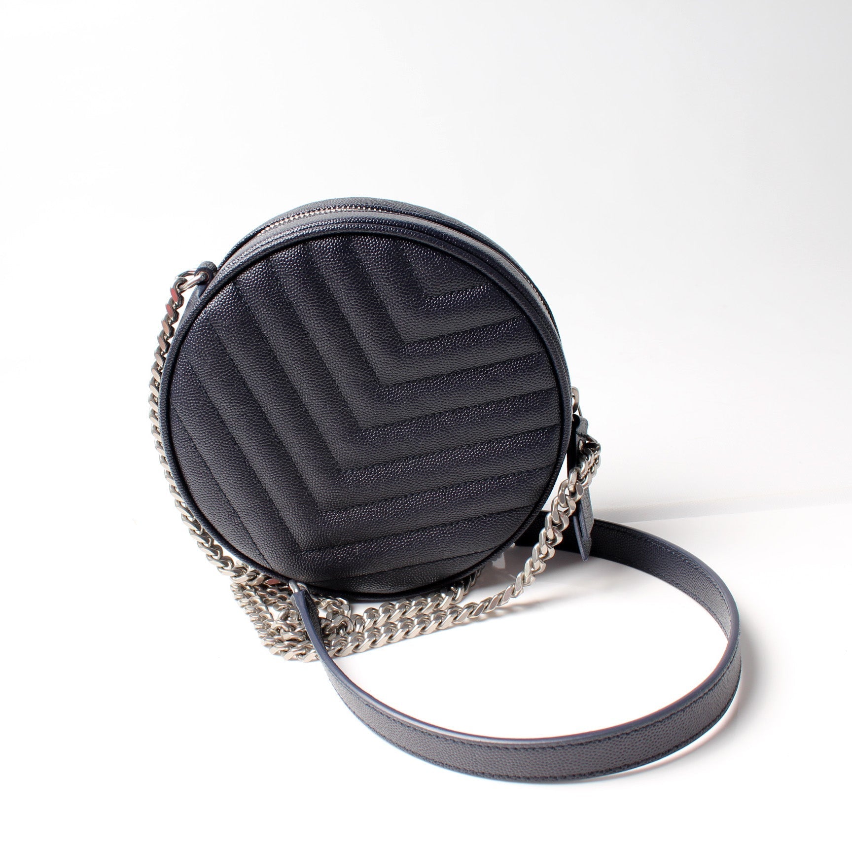 Saint Laurent Vinyle Round Camera Grain Bag
