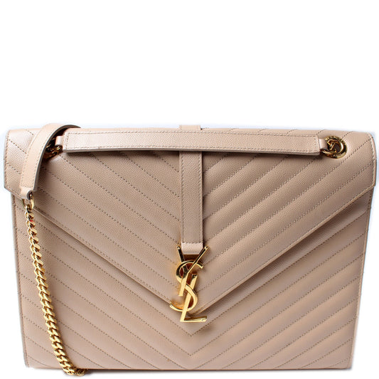Saint Laurent 393910 Envelope Chevron Large Bag