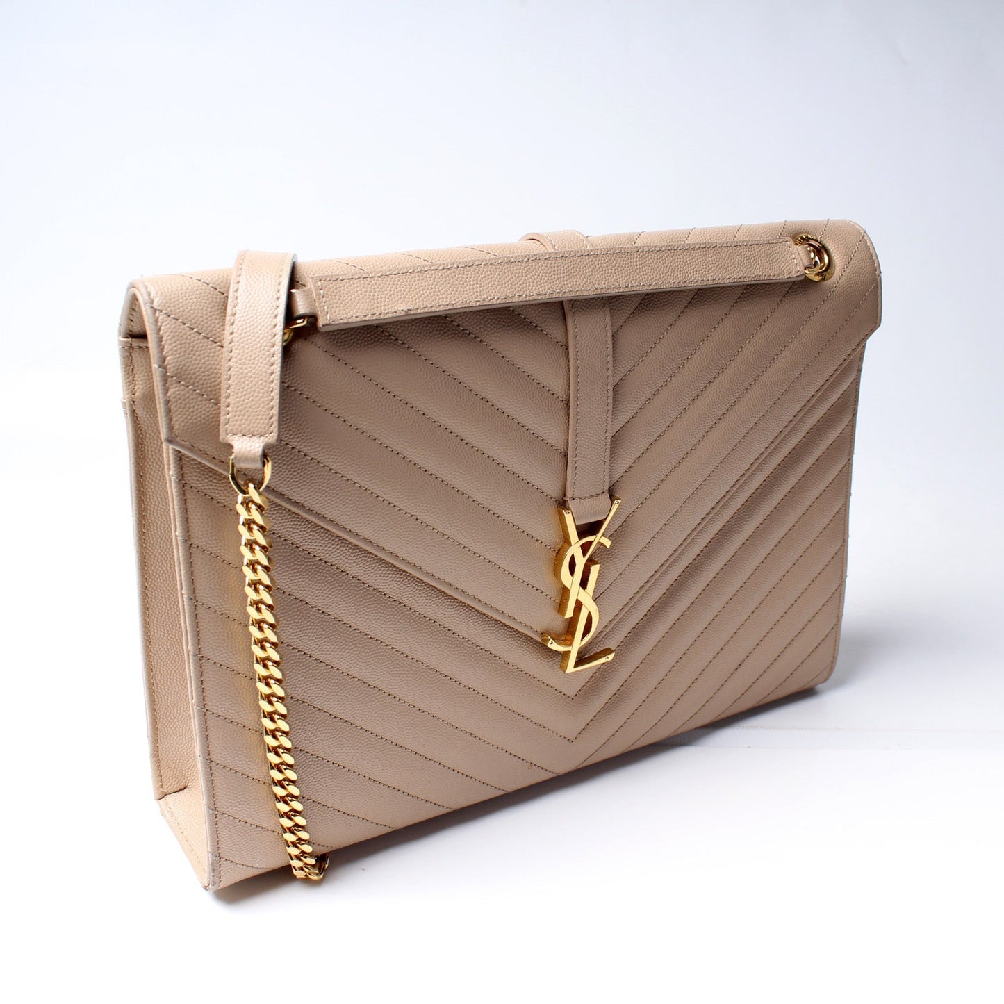 Saint Laurent 393910 Envelope Chevron Large Bag