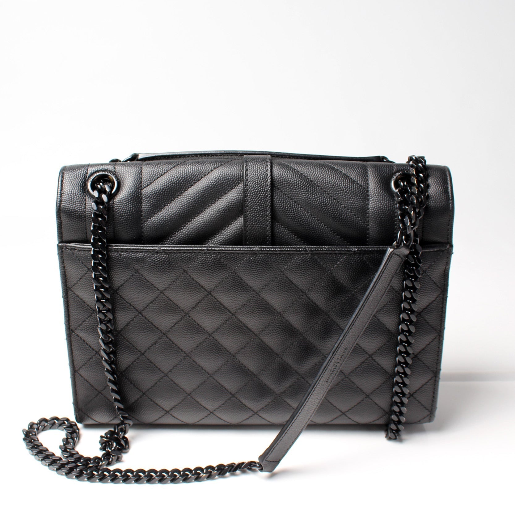 Saint Laurent Grain De Monogram Triquilt Medium Satchel Bag
