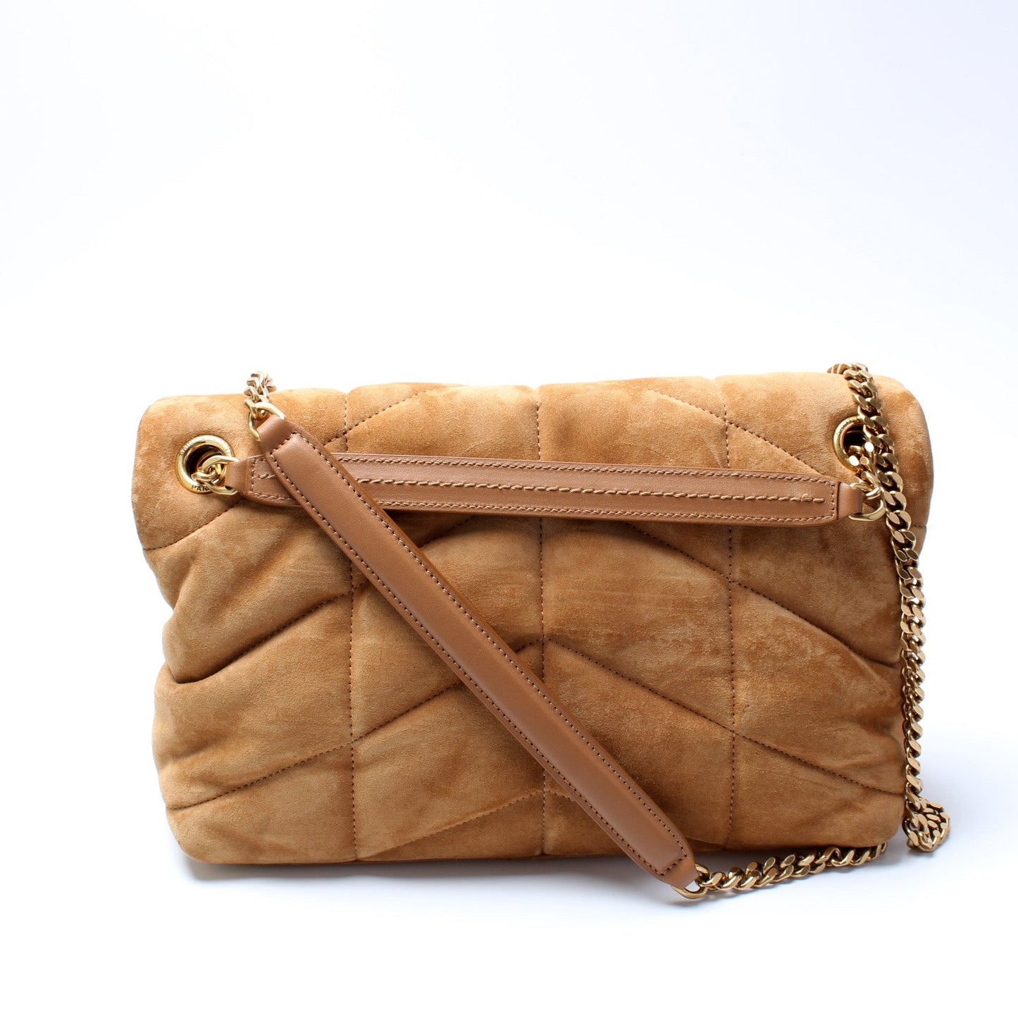 Saint Laurent Puffer Quilted Small Suede Bag