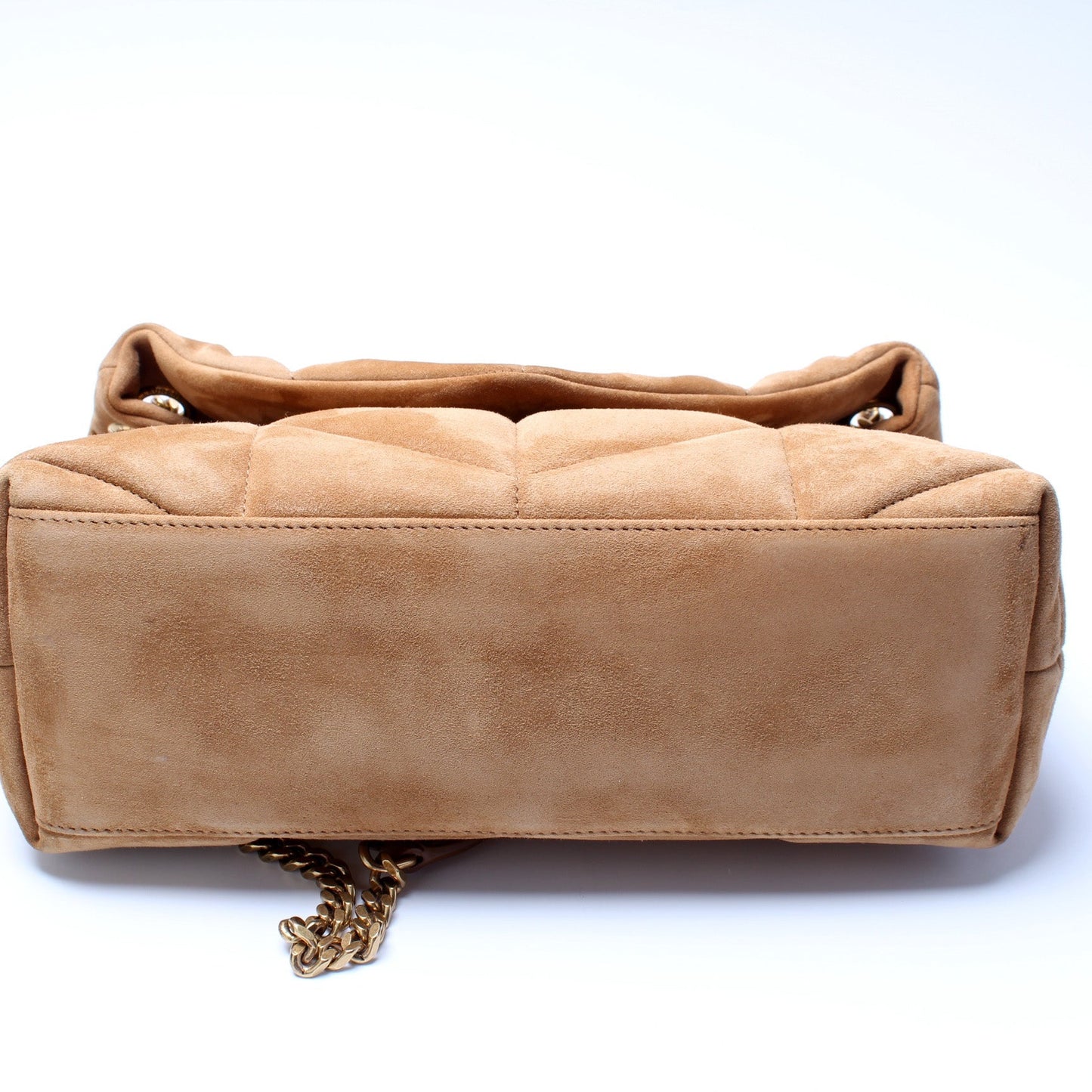 Saint Laurent Puffer Quilted Small Suede Bag