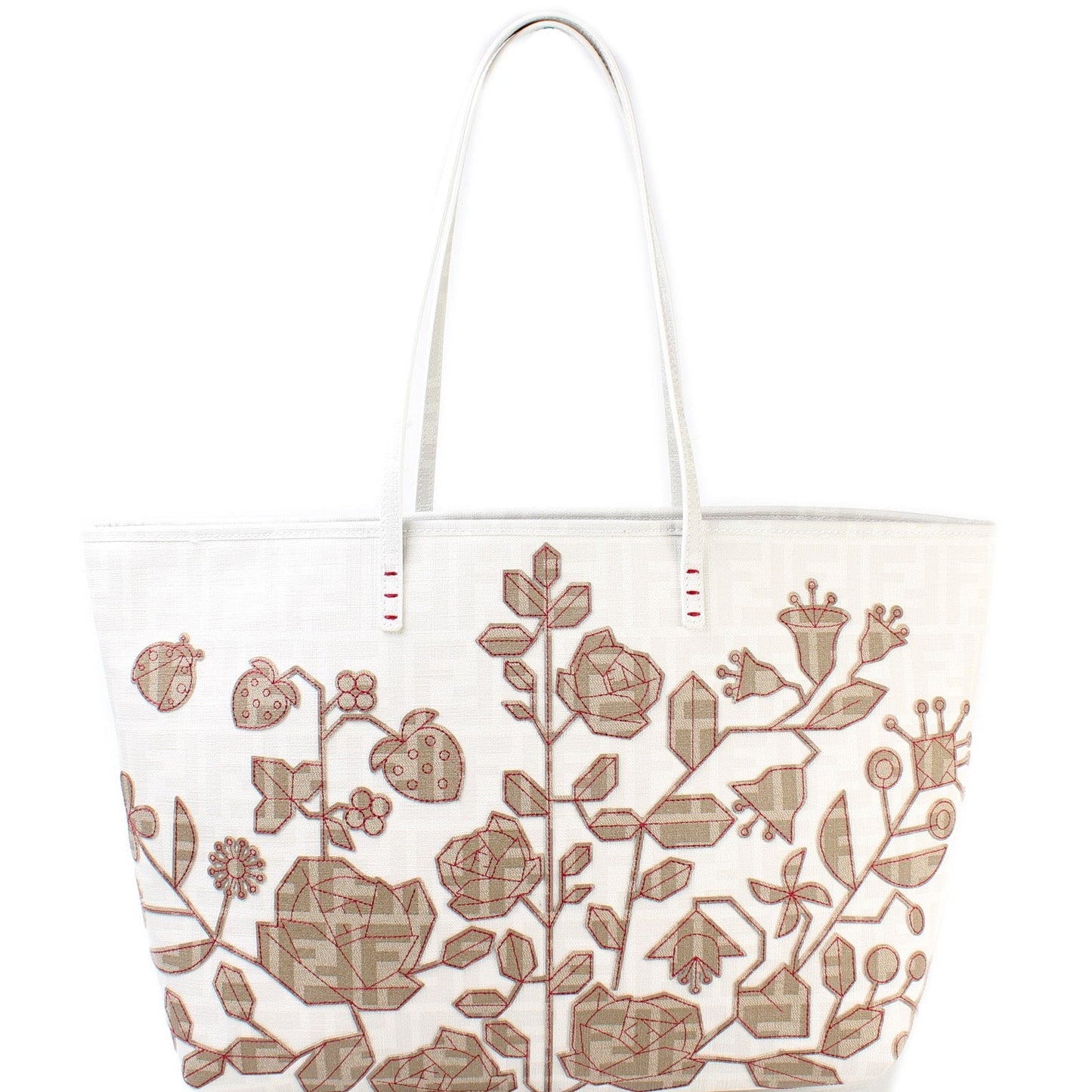 Fendi Zucca Spalmati Floral Tote Bag