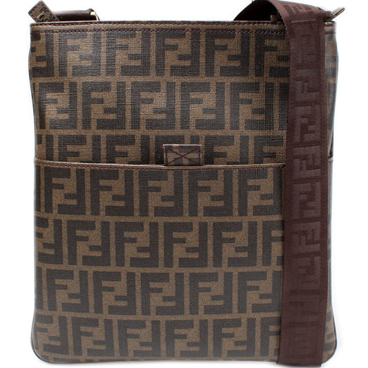 Fendi 7VA207 Spalmati Zucca Flat Messenger Bag