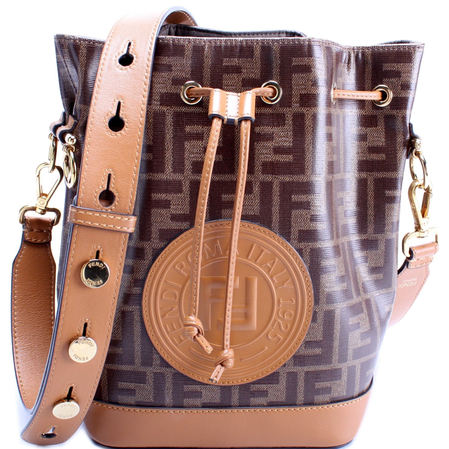 Fendi 8BT298 Grande Mon Tresor Bucket Glazed Zucca Bag