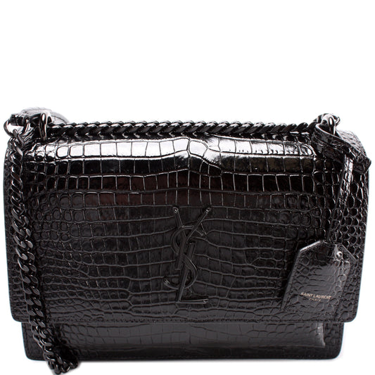 Saint Laurent Sunset Medium Croc 442906 Bag