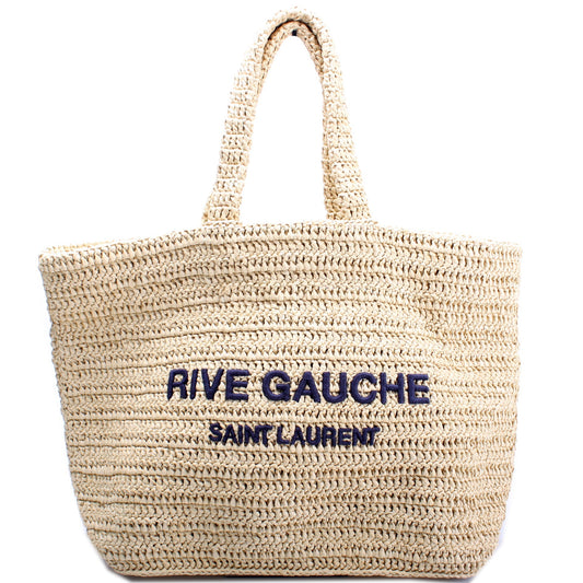 Saint Laurent Rive Gauche Supple Tote Raffia Bag