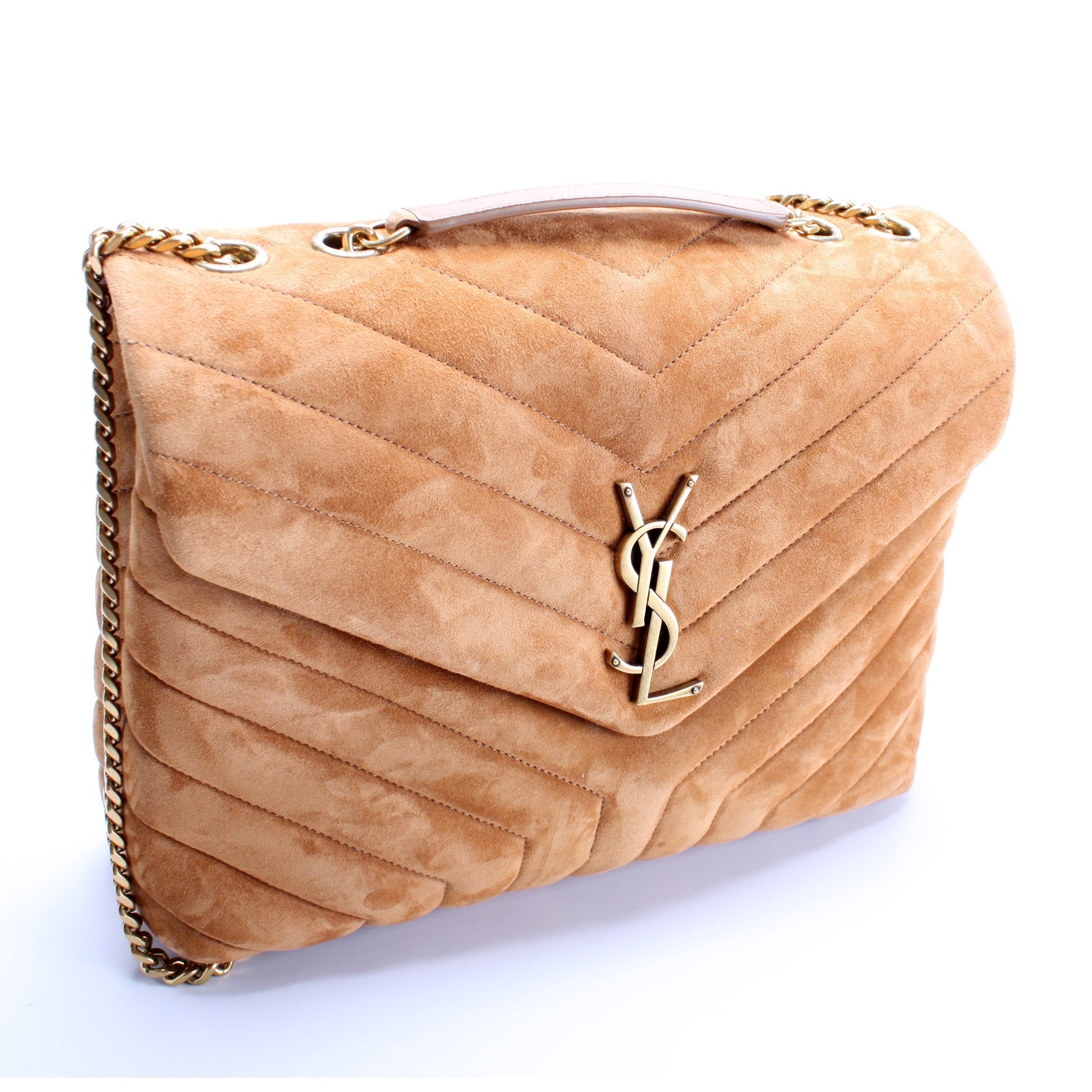 Saint Laurent Loulou Medium Quilted Suede Bag