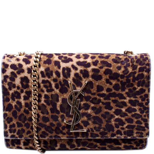 Saint Laurent Kate Chain Wallet Leopard Bag