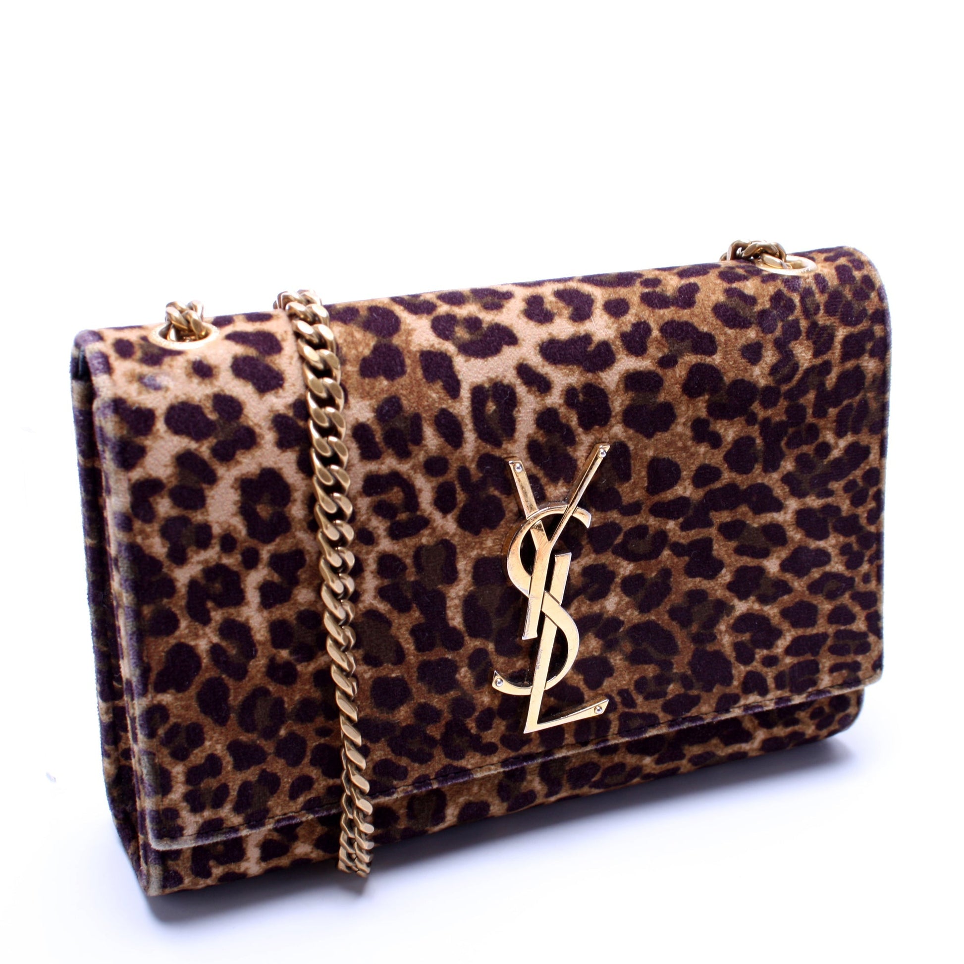 Saint Laurent Kate Chain Wallet Leopard Bag