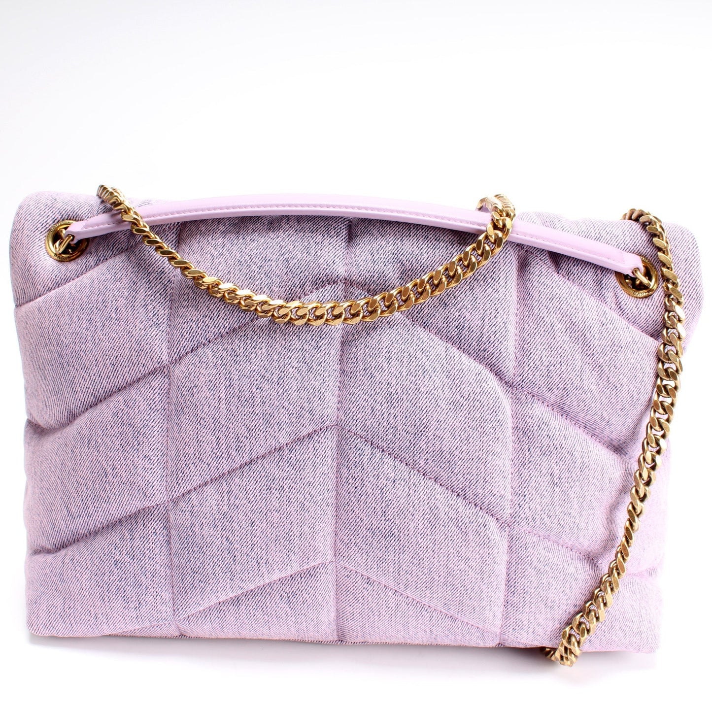 Saint Laurent Puffer Quilted Medium Denim 577475 Bag