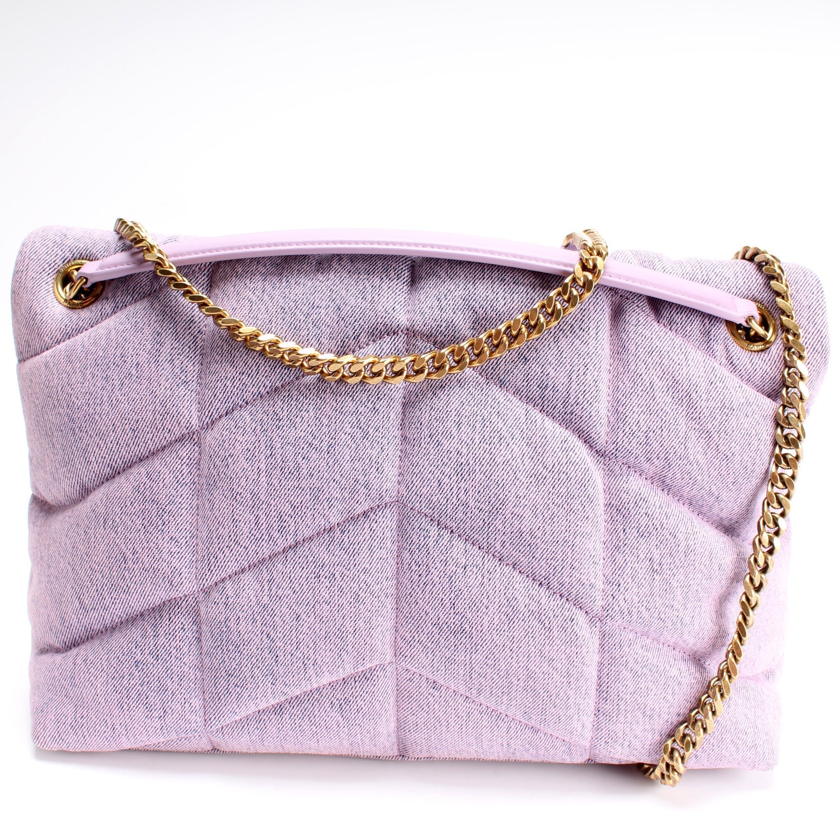 Saint Laurent Puffer Quilted Medium Denim 577475 Bag