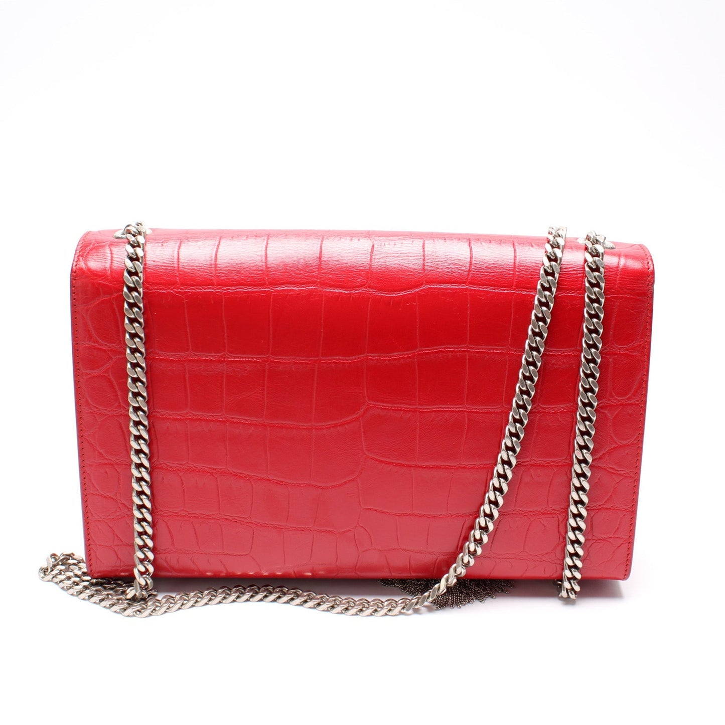 Saint Laurent Kate Tassel Satchel Medium Croc Embossed 354119 Bag