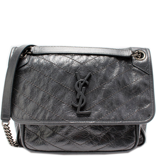 Saint Laurent Niki Medium Crinkle Leather 498958 Bag