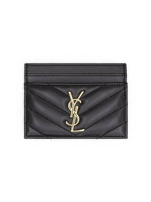 Luxury Saint Laurent Trending 2026 Cassandre Matelasse Lambskin Card Wallet Black