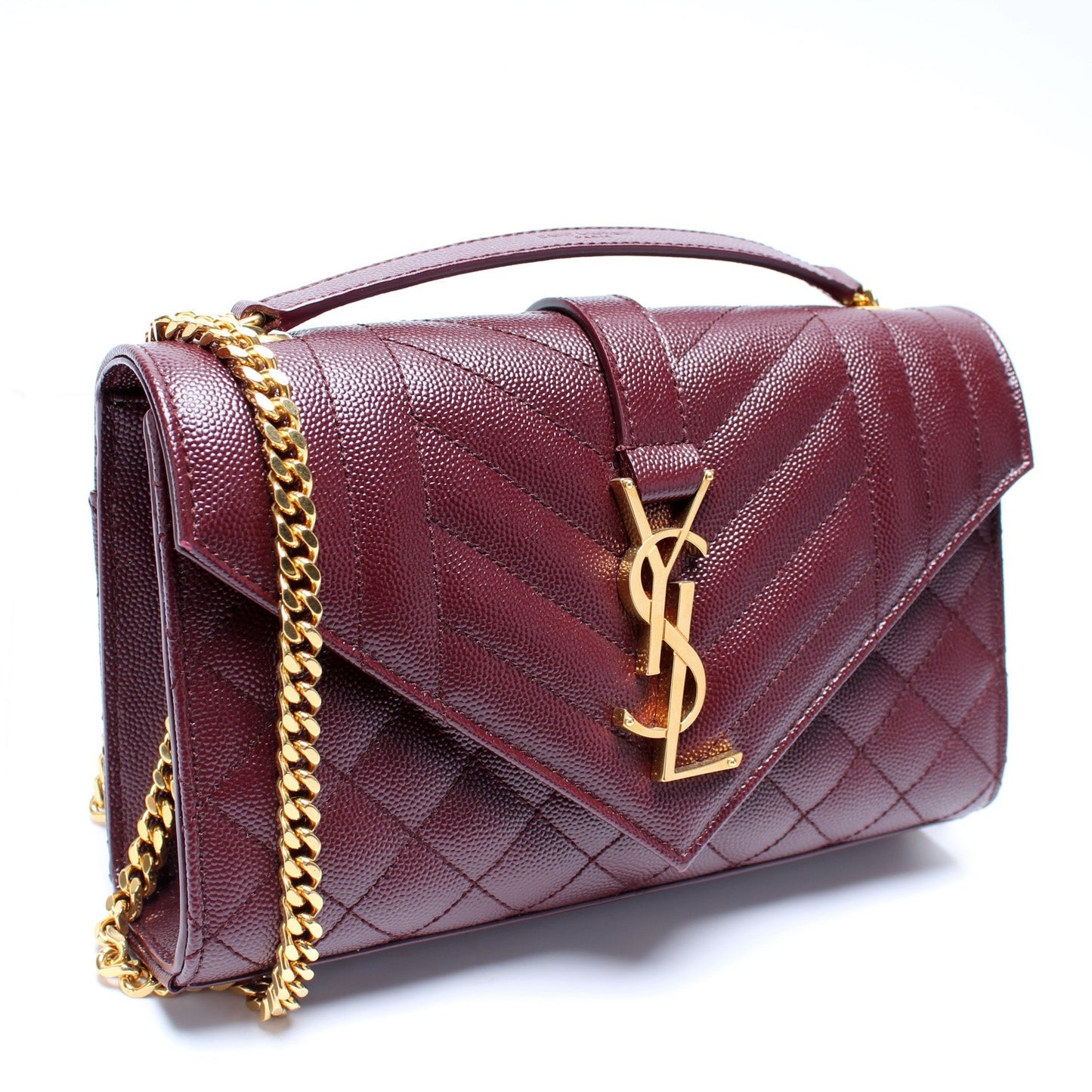 Saint Laurent Envelope Small Grain De Triquilt Bag