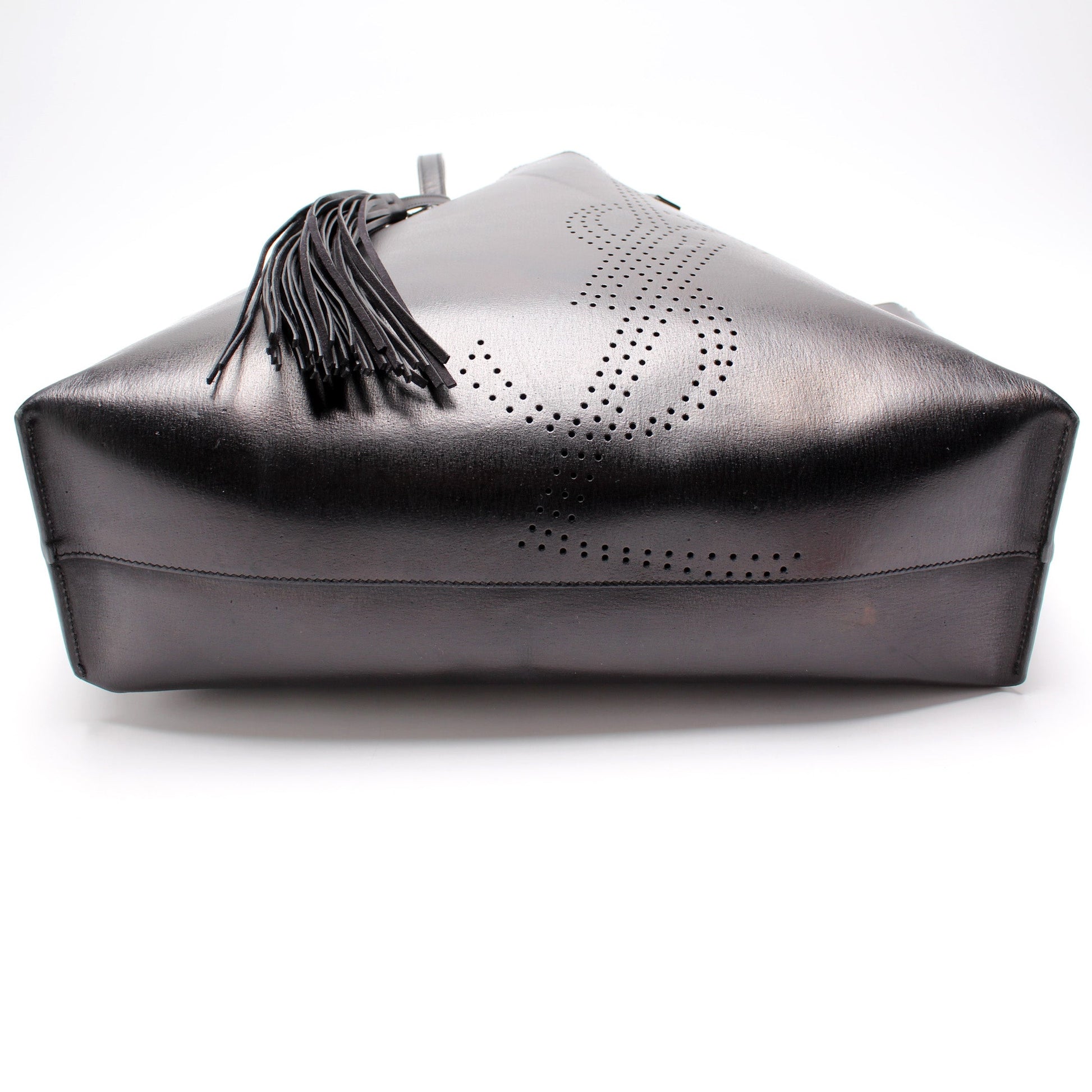 Saint Laurent Perforated Logo Shopper Tote Bag