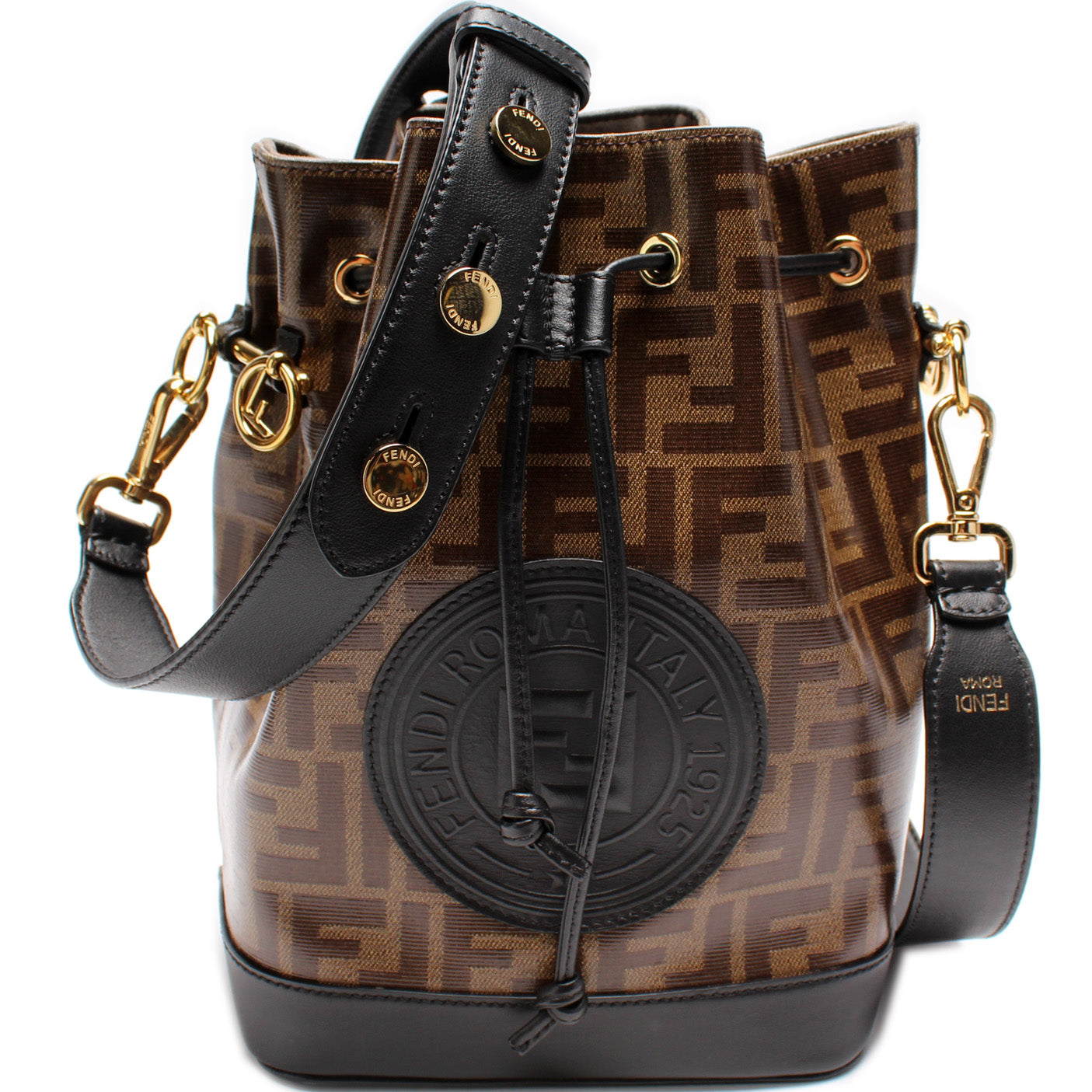 Fendi 8BT298 Grande Mon Tresor Bucket Glazed Zucca Bag