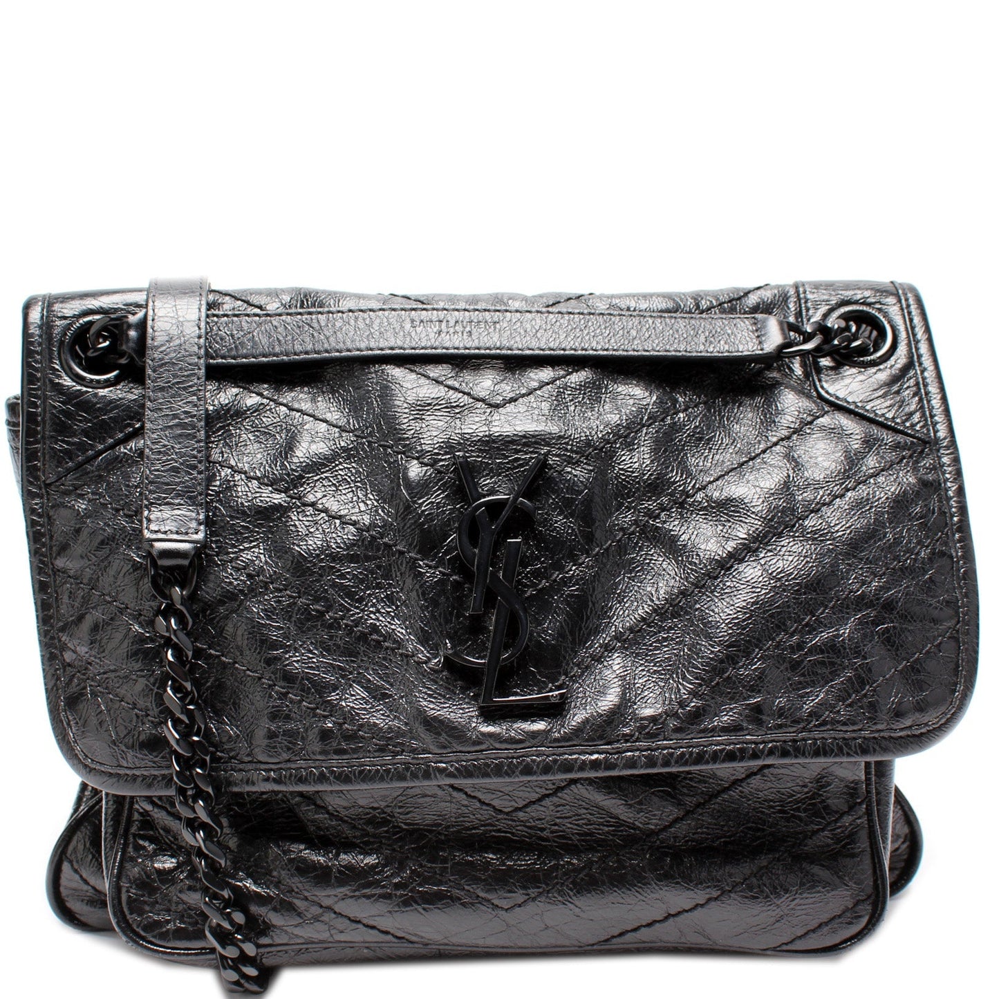 Saint Laurent Niki Medium Crinkle Leather Bag