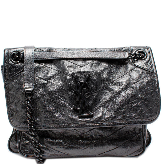 Saint Laurent Niki Medium Crinkle Leather Bag