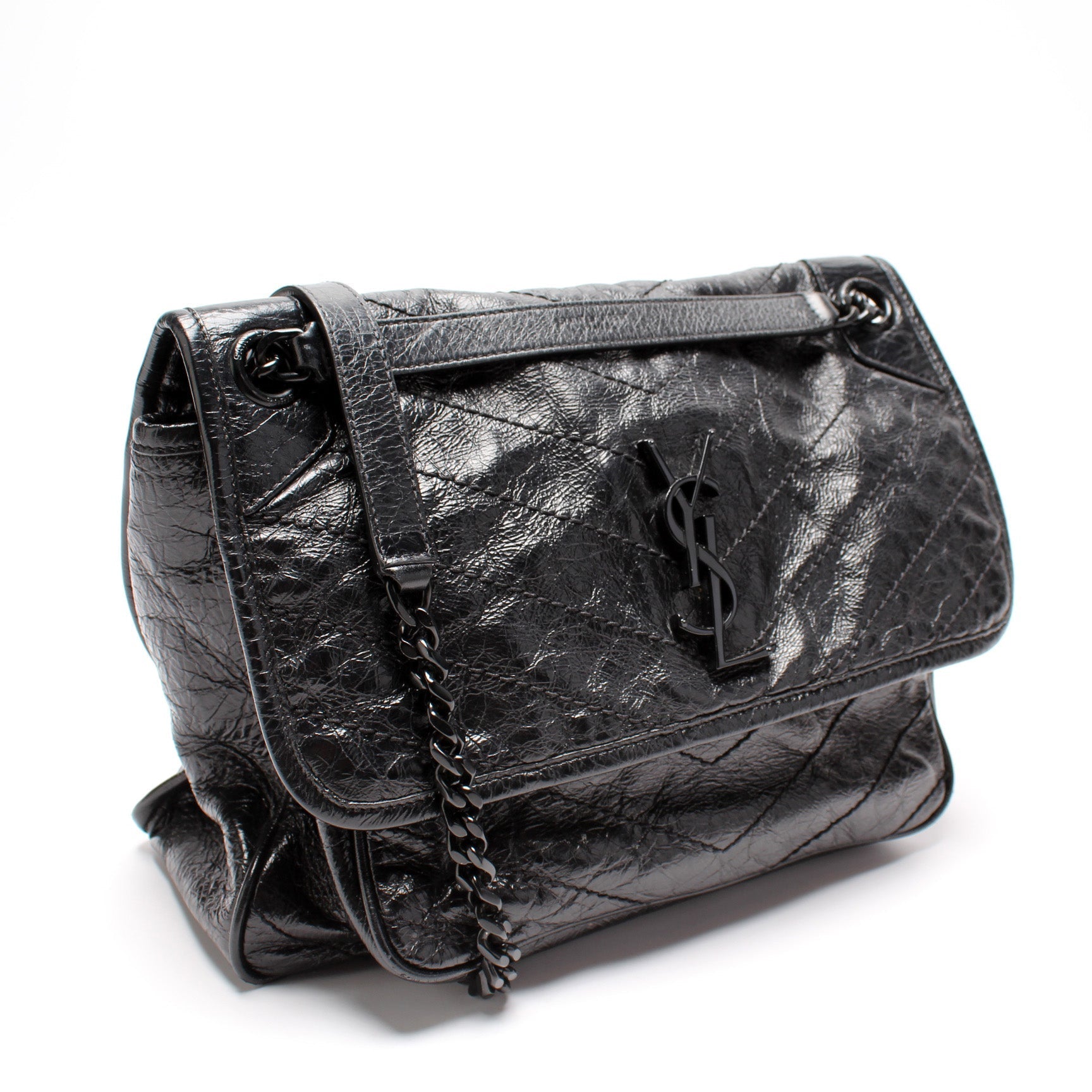 Saint Laurent Niki Medium Crinkle Leather Bag