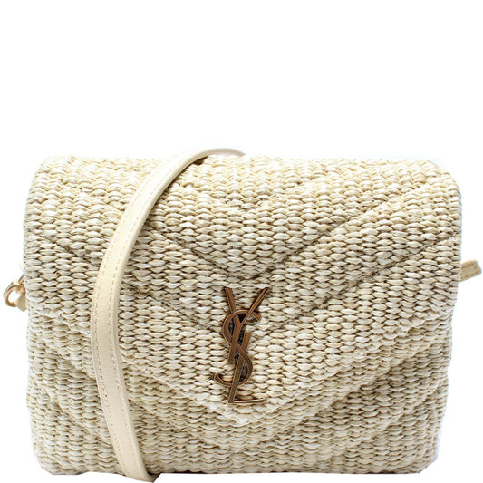 Saint Laurent Loulou Satchel Toy Crossbody Raffia 467072 Bag