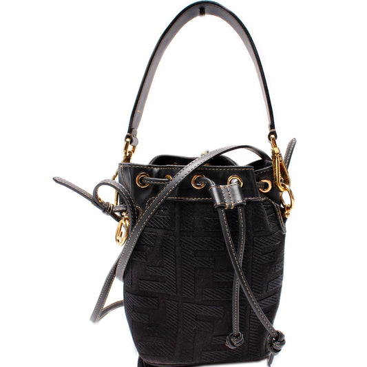 Fendi 8BS010 Mini Mon Tresor Bucket FF Fabric Bag
