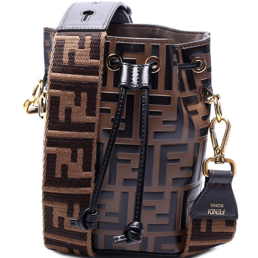 Fendi Mon Tresor Mini Bucket FF Leather Bag