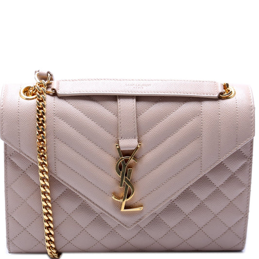 Saint Laurent Grain De Monogram Triquilt Medium Satchel Bag