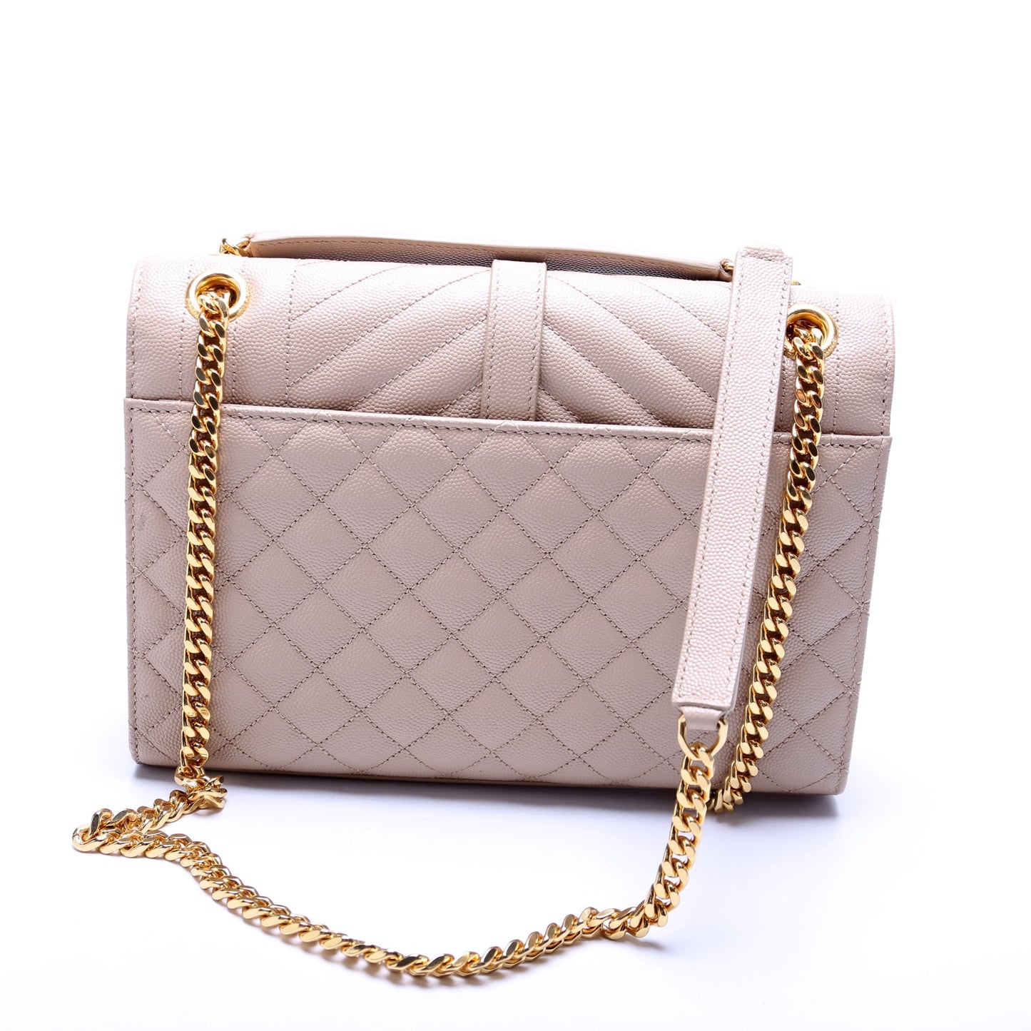 Saint Laurent Grain De Monogram Triquilt Medium Satchel Bag