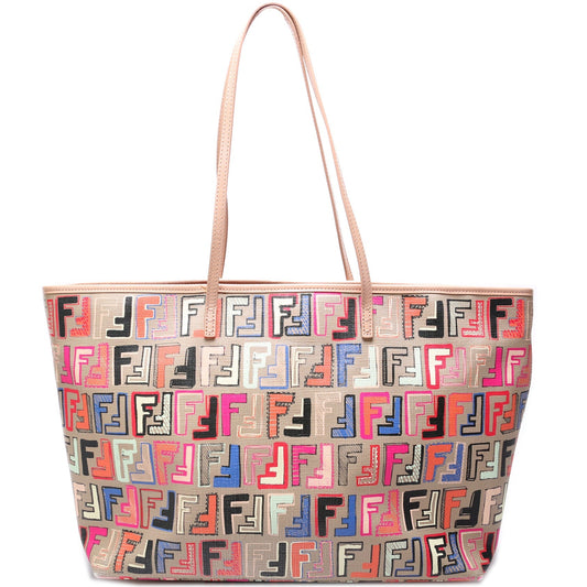 Fendi 8BH185 Coated Zucca Zip Tote Bag