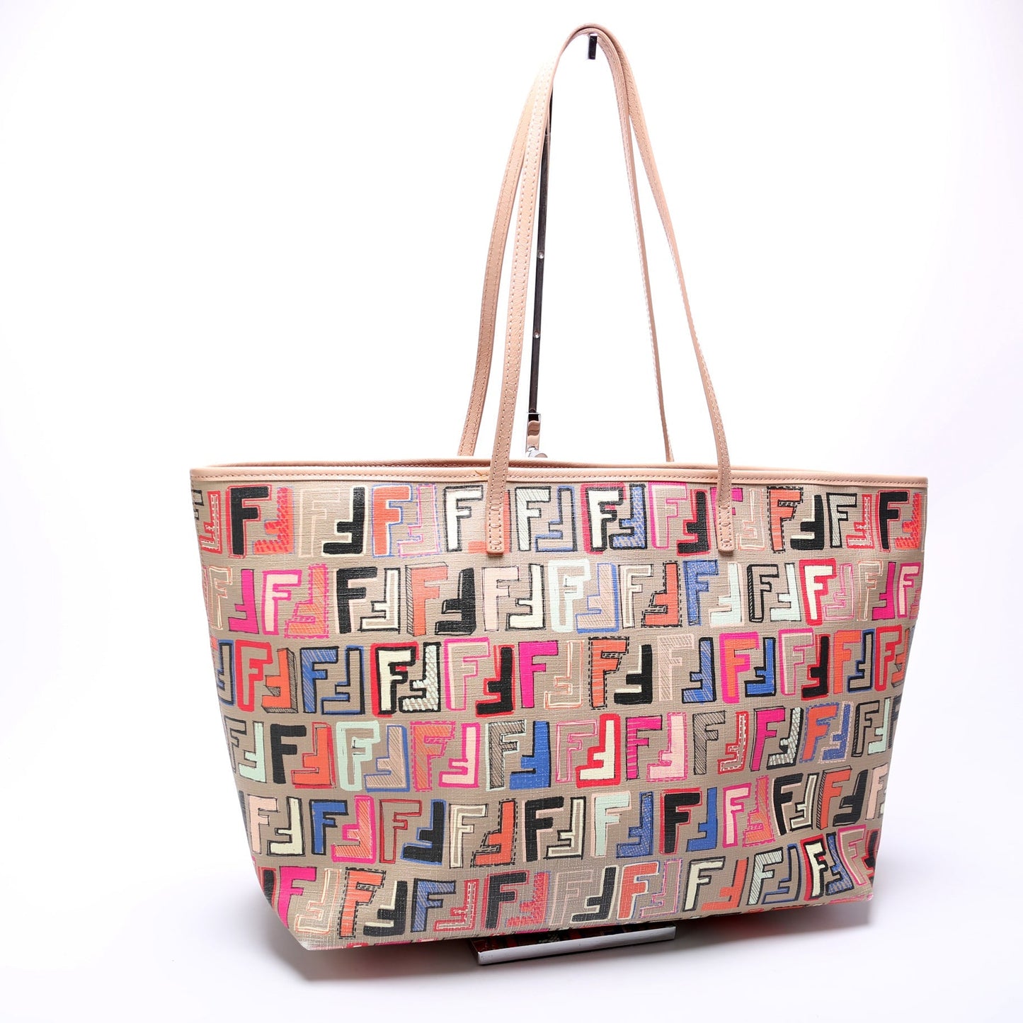Fendi 8BH185 Coated Zucca Zip Tote Bag