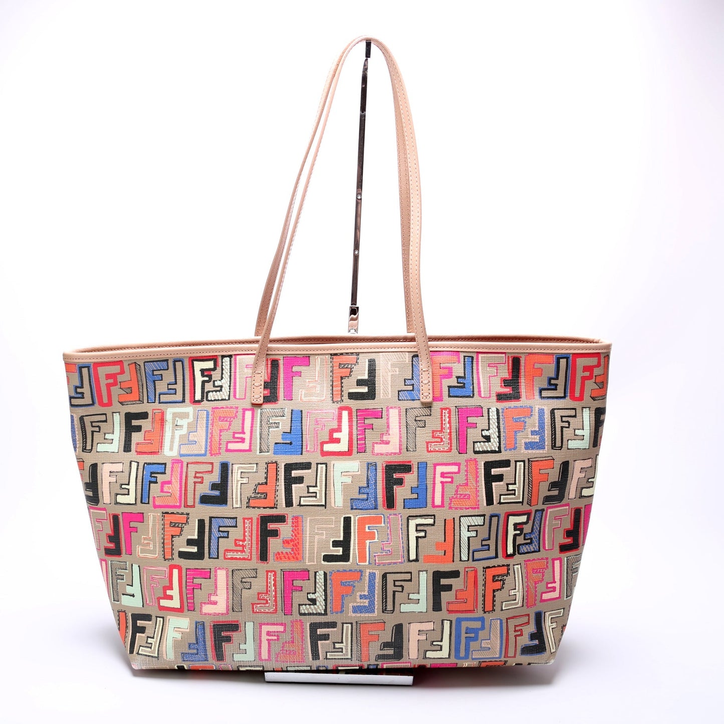 Fendi 8BH185 Coated Zucca Zip Tote Bag
