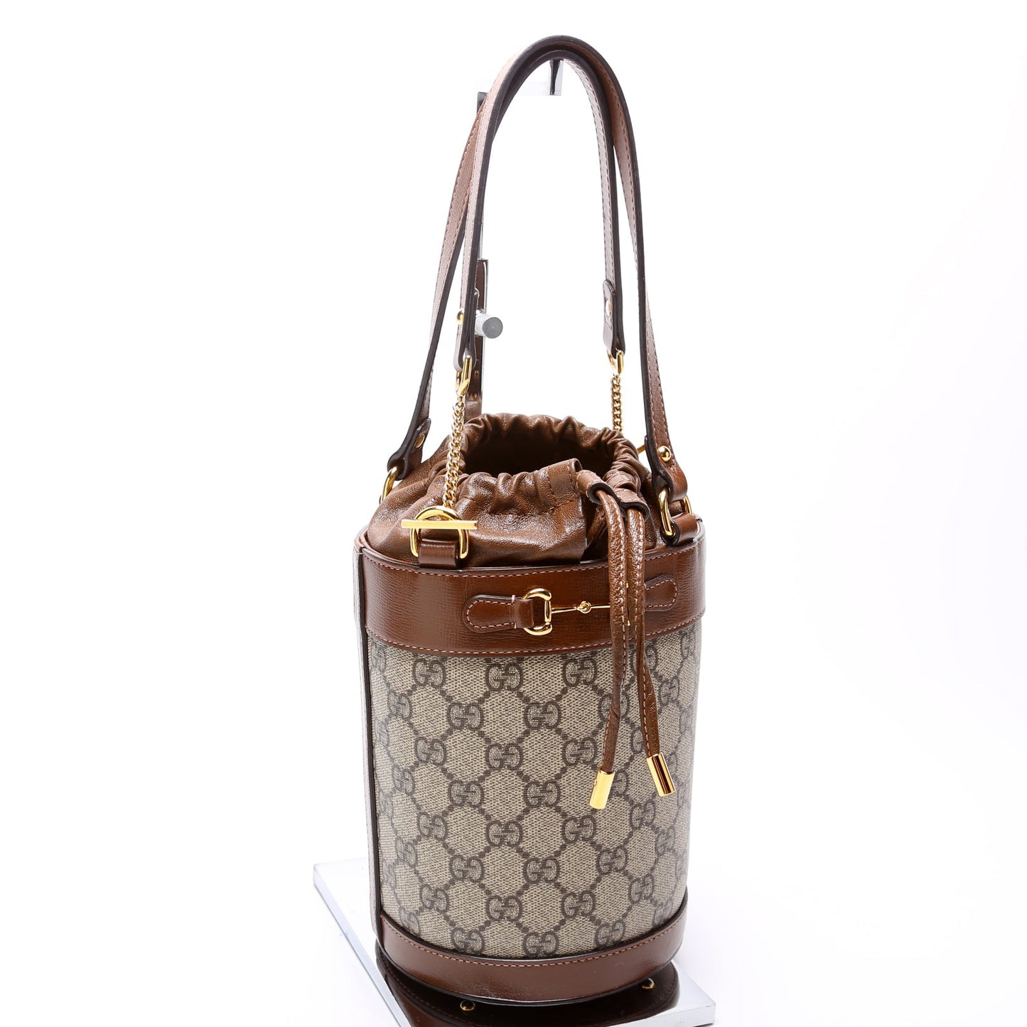 Gucci Leather Canvas Shoulder Bag