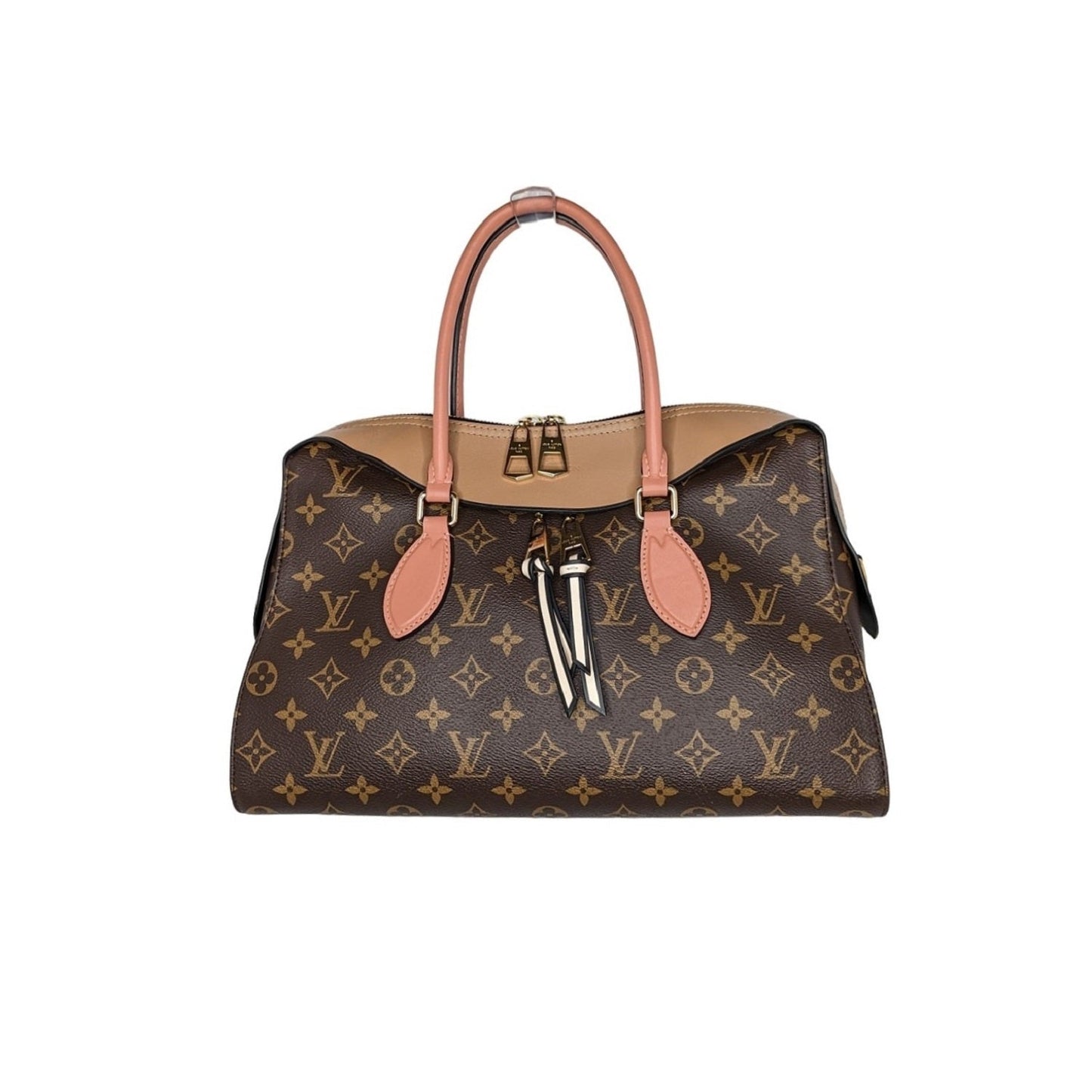 Louis Vuitton Monogram Canvas Tuileries Sesame Peach Satchel Handbag