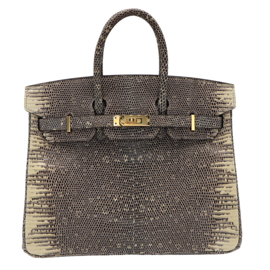 Hermes25cm Birkin Ombre Lizard Gold Hardware