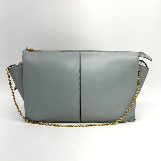 Luxury CELINE Smooth Calfskin Tri-Fold Clutch on Chain Cloud LA22937