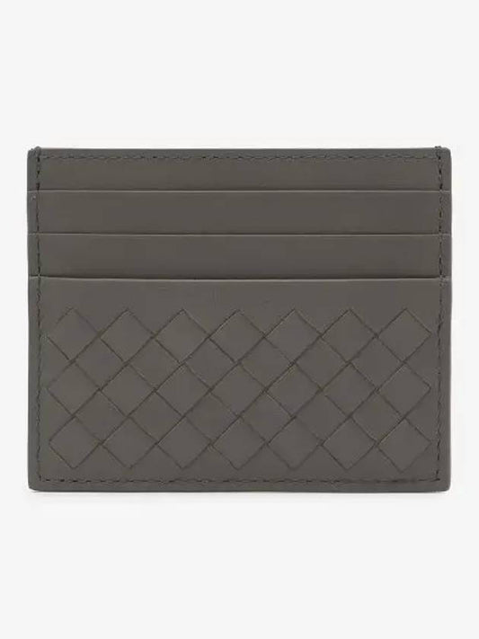 Luxury Bottega Veneta Intrecciato Card Wallet Grey